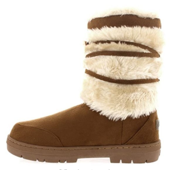 NWT Sherpa Furry Suede Rubber Sole Winter Boots - Picture 3 of 5